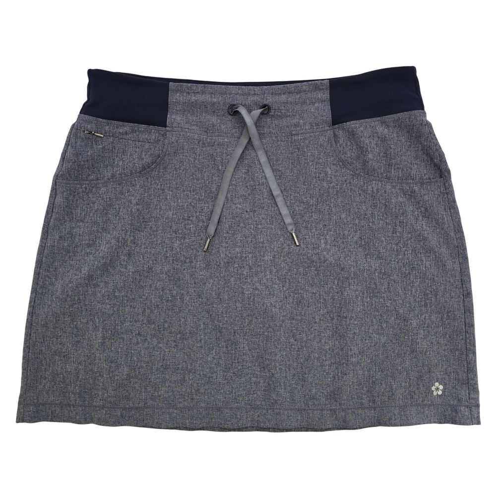 Tuff Athletics Women's Heathered Grey Active Skort Skirt Zipper Pockets Large